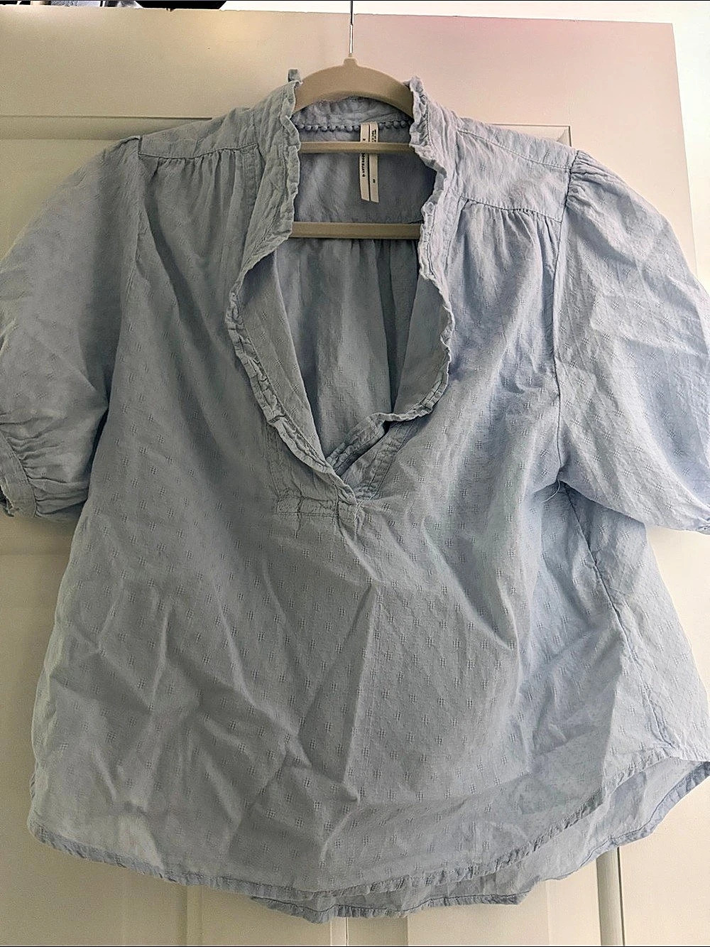 Anthropologie Blue Geometric Blouse Size XS Like New